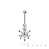 316L SURGICAL STEEL CZ FLORAL MARQUISE FLOWER BURST VERTICAL HELIX STUD
